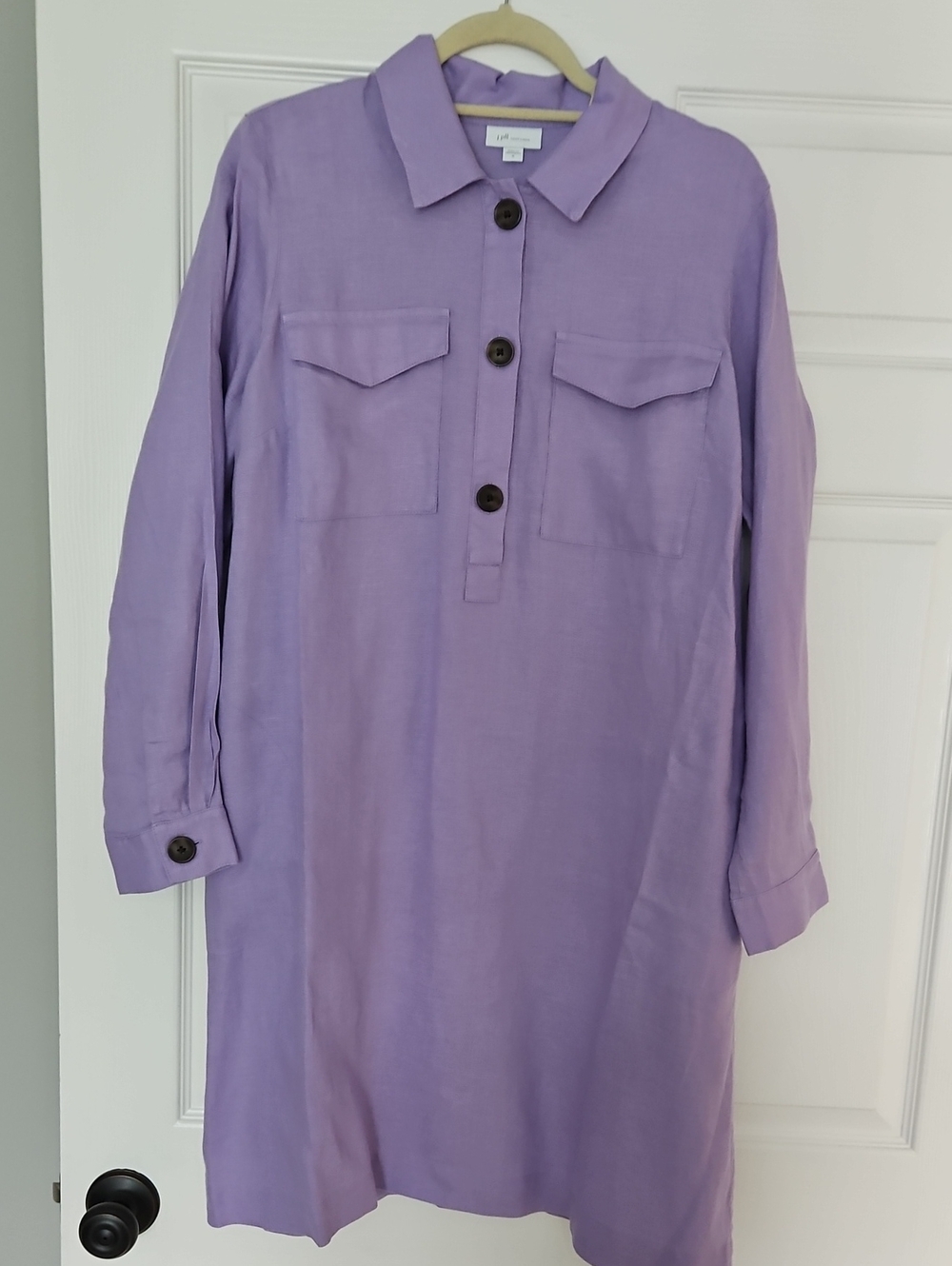 J. Jill Lavender Button-Front Shirt Dress